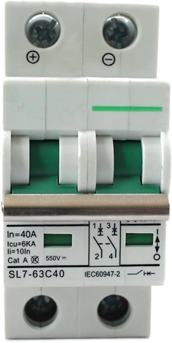 2 Pole Dc Breaker Dc MCB 2p 20a 32a 63a 550vd