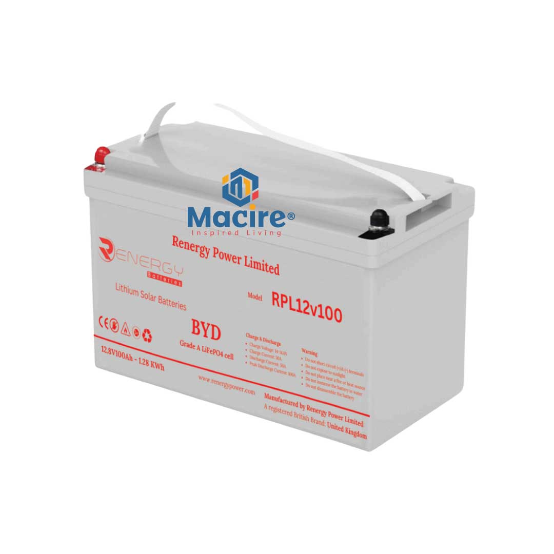 100ah 12.8v Renergy Lithium Solar Batteries-RPL 12v100Ah (1.28kWh)