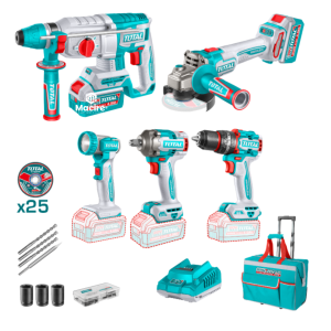 5 Pcs TOTAL Cordless Industrial Combo Kit 20V TCKLI20592