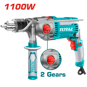1100W TOTAL Impact Drill TG211166 (16mm 0–1200/0–3000rpm 2-Gear Hammer)
