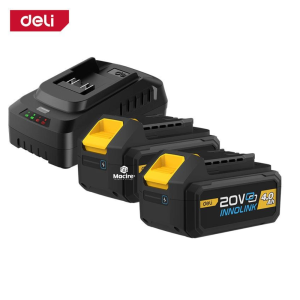Deli EDL-CM20A4E 20V Lithium-Ion Battery & Charger Set – 2× 4.0Ah High-Capacity Batteries + Fast Charger Kit